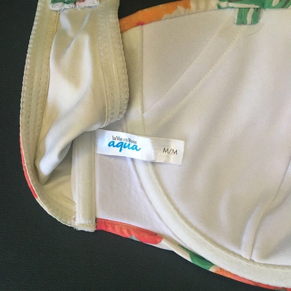 Aqua La Vie en Rose Womens Tropical Bathing Suit Top Y2k - Picture 4 of 9